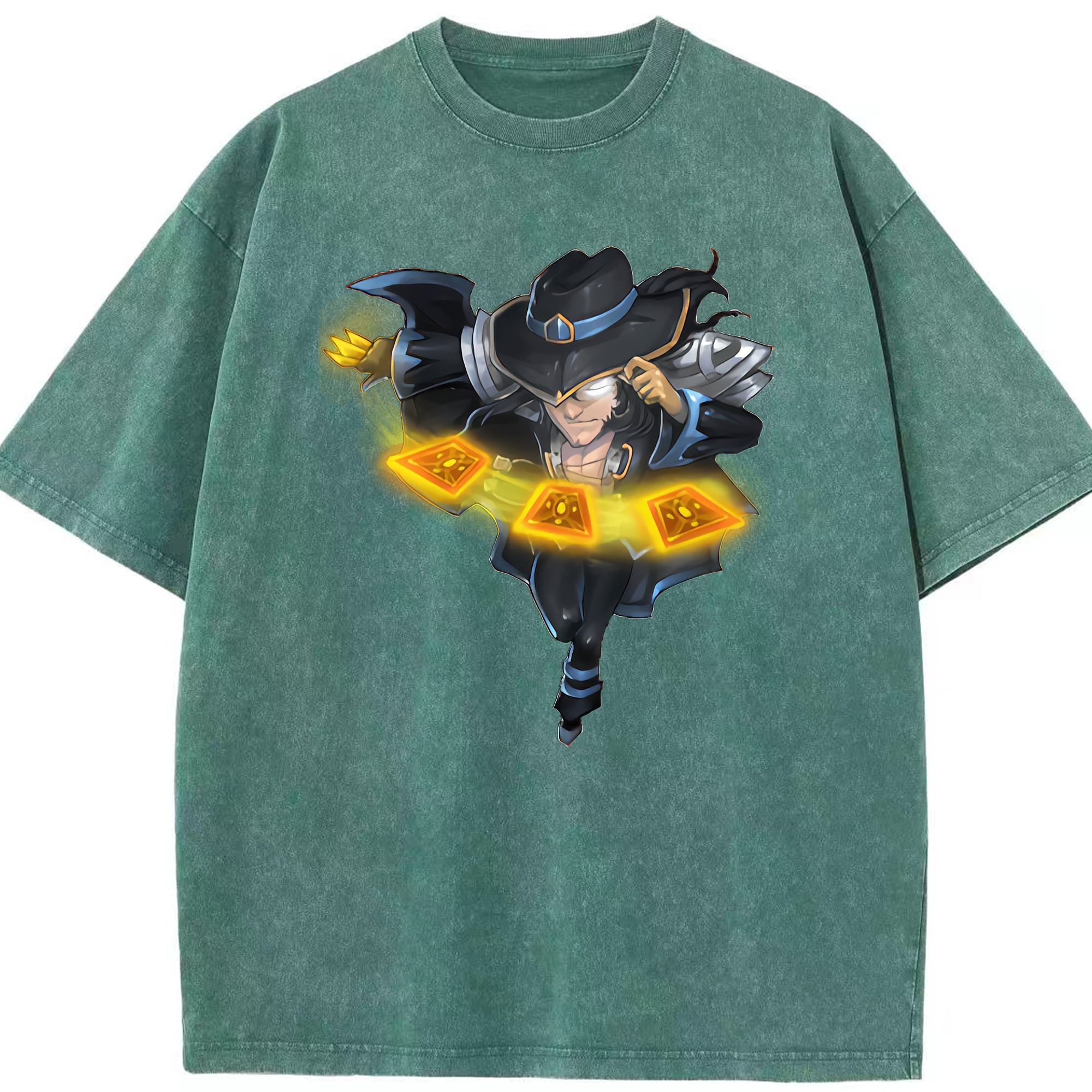 リーグ・オブ・レジェンド League of Legends LOL 綿100% ヴィンテージ風 半袖Tシャツ（フロントプリント）